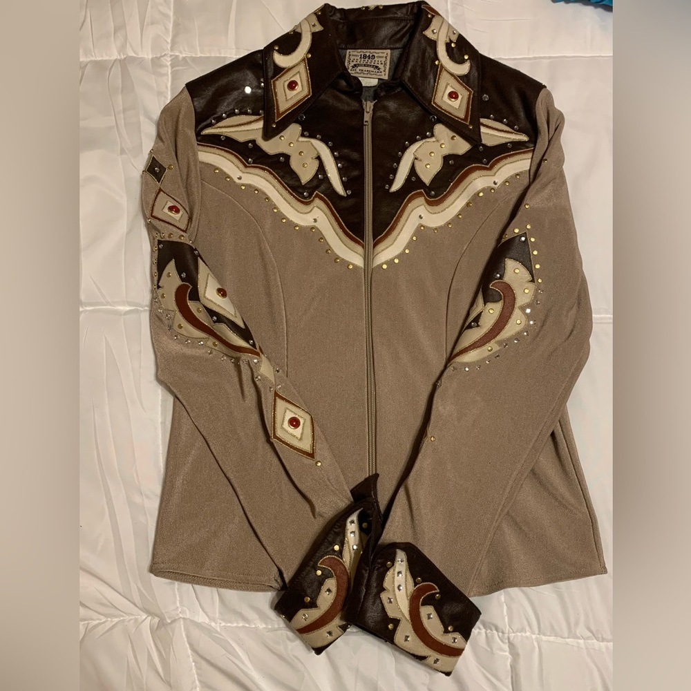 1849 AUTHENTIC RANCHWEAR WESTERN SHOW SHIRT. SIZE S